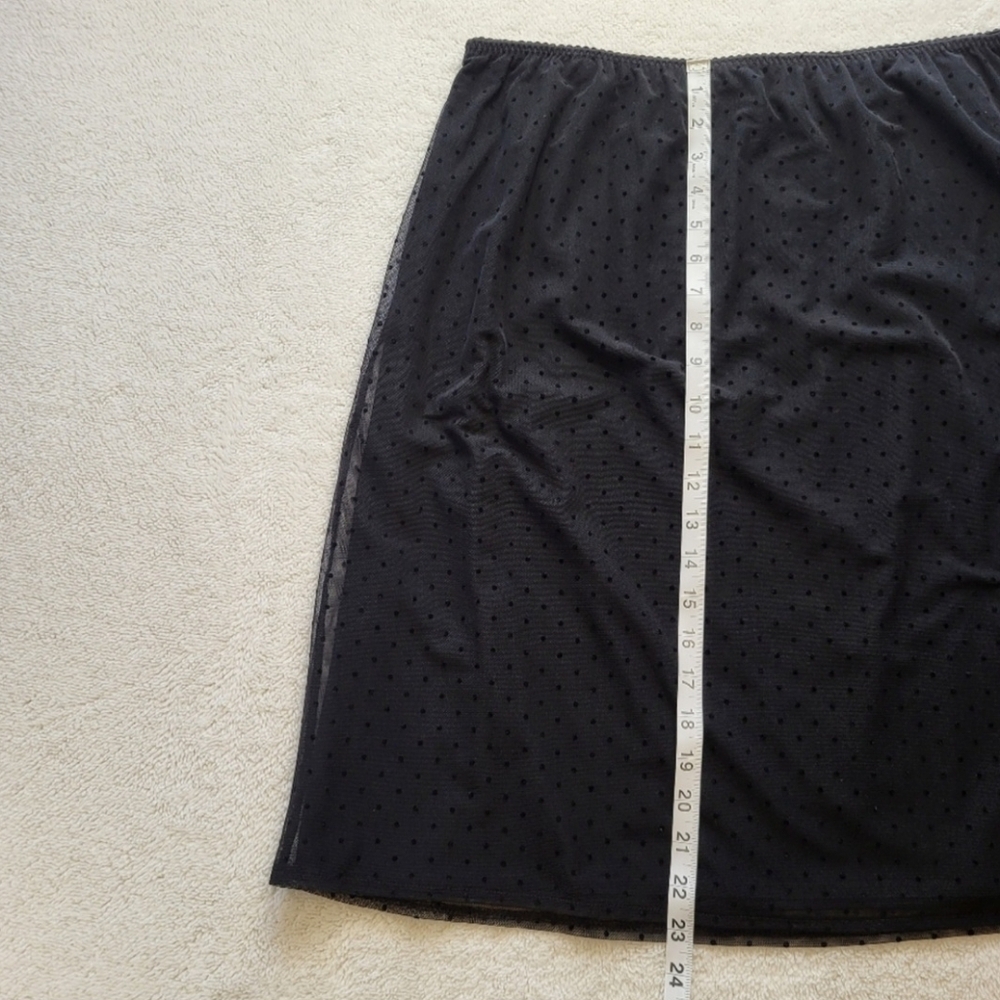 Apostrophe Stretch Black Sheer Skirt With Lining Women's Size Large - Picture 6 of 6